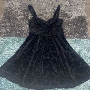 Black corset flared dress / little black dress